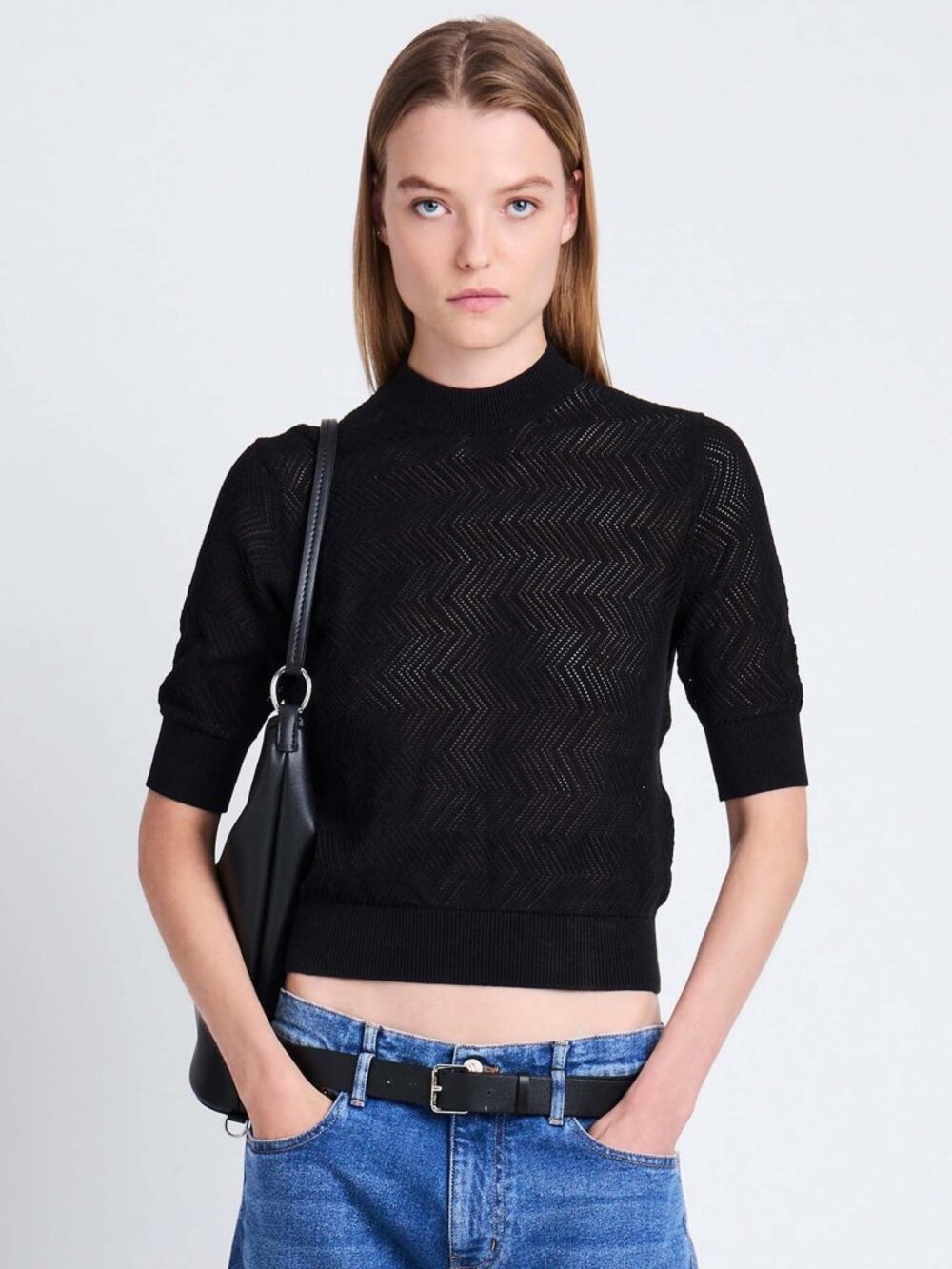 NWT Proenza Schouler Nicola Knit Sweater in Black, Size XS